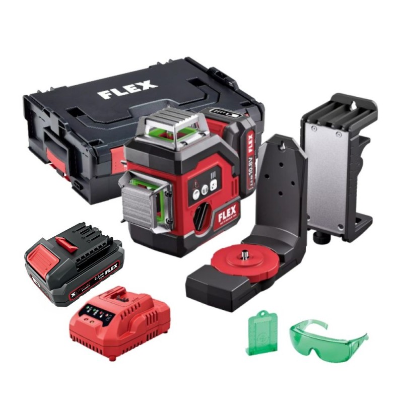 Kryžminis lazerinis nivelyras FLEX ALC 3/360-G/R 12V 1