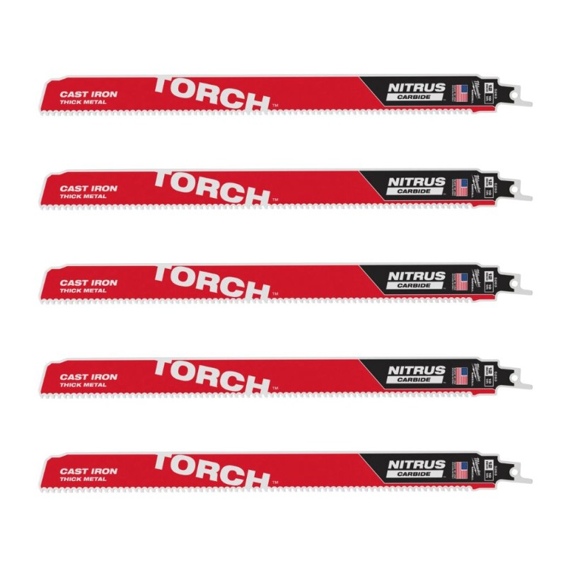 Pjūklelis karbidiniais dantimis MILWAUKEE TCT Torch Nitrus 300mm 10tpi, 5vnt. 1