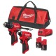 Akumuliatorinių suktuvų rinkinys MILWAUKEE M12 BLPP2D-202B 1
