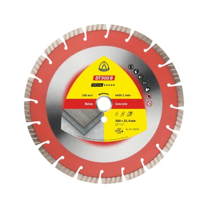 Deimantinis pjovimo diskas betonui KLINGSPOR DT 900 B Special 300x2,8x25,4mm 1
