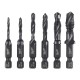 6 dalių kombinuotų grąžtų-sriegiklių rinkinys MILWAUKEE HSS-G 1/4" 1