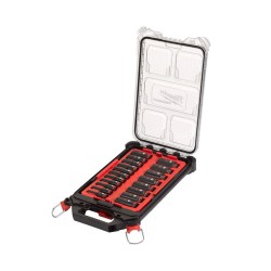 19-os dalių ilgų smūginių galvučių rinkinys MILWAUKEE Packout 3/8"