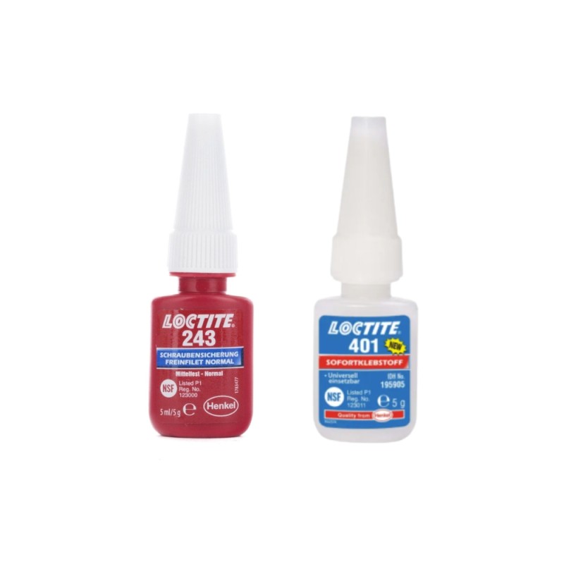 Sriegių fiksatoriaus ir klijų komplektas LOCTITE 243 5ml/ 401 5 gr 1