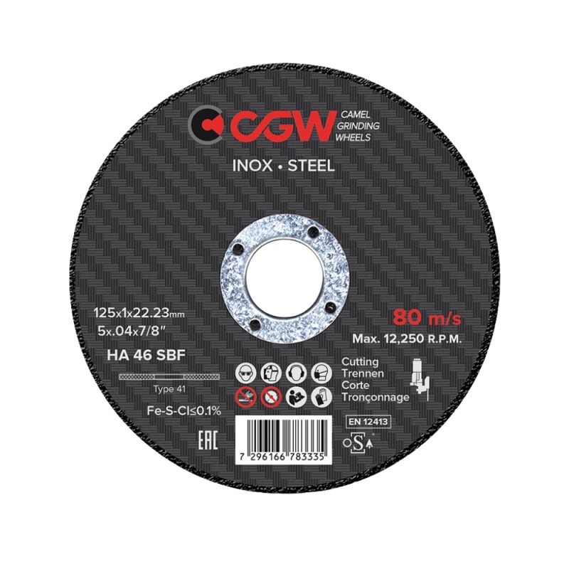 Metalo pjovimo diskas CGW SBF INOX HA 46 125x1x22,23mm 1