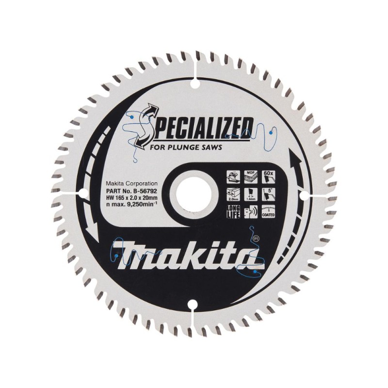 Pjovimo diskas MAKITA MDF ir laminatui 165x20x2,0 60T MDF 1