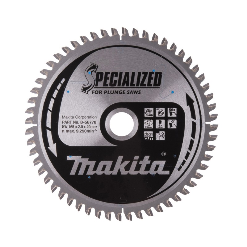 Metalo pjovimo diskas MAKITA 165x20x2,0mm 56T Alu 1