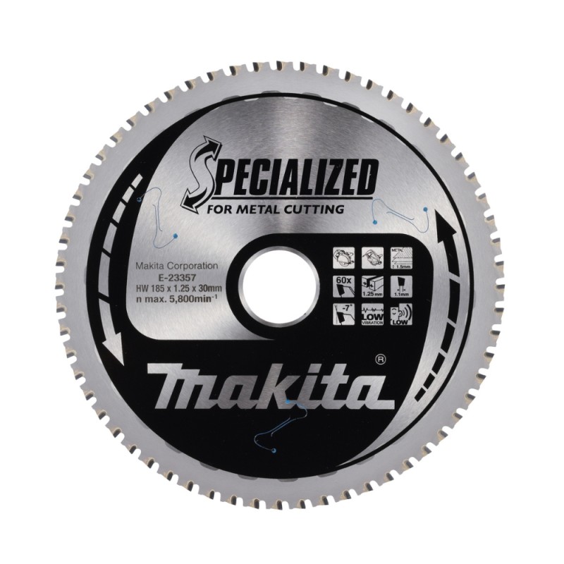 Pjovimo diskas plonam metalui MAKITA 185x30x1,25mm Z60 1 Pjovimo diskas plonam metalui MAKITA 185x30x1,25mm Z60 1