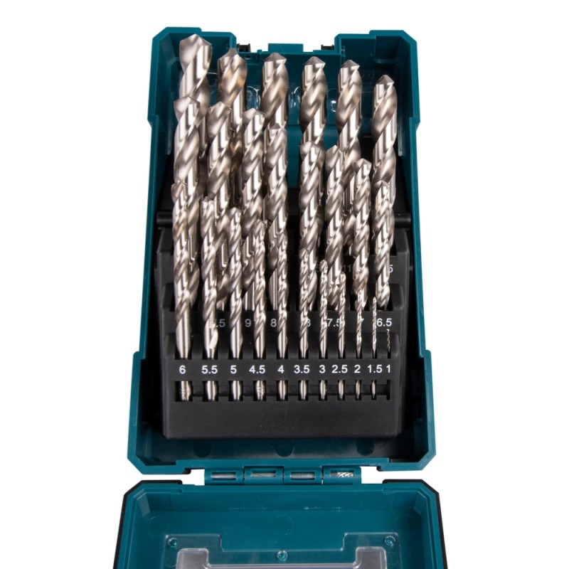 25 dalių metalo grąžtų komplektas MAKITA HSS-G 1 25 dalių metalo grąžtų komplektas MAKITA HSS-G 1