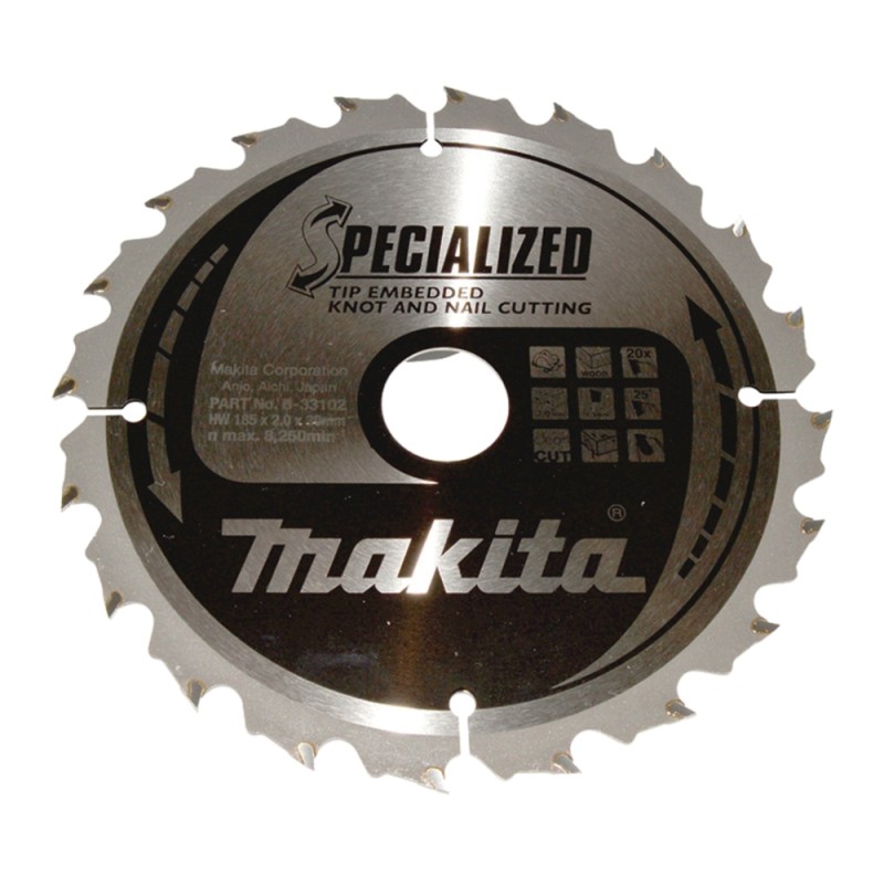 Pjovimo diskas MAKITA HM 185x30x2.0mm, Z-20 1 Pjovimo diskas MAKITA HM 185x30x2.0mm, Z-20 1