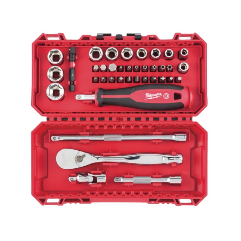 38 dalių terkšlės ir atsuktuvų rinkinys MILWAUKEE 1/4" 1