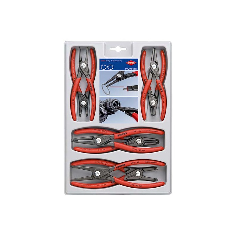 8 dalių replių rinkinys fiksavimo žiedams KNIPEX 002004SB 1 8 dalių replių rinkinys fiksavimo žiedams KNIPEX 002004SB 1