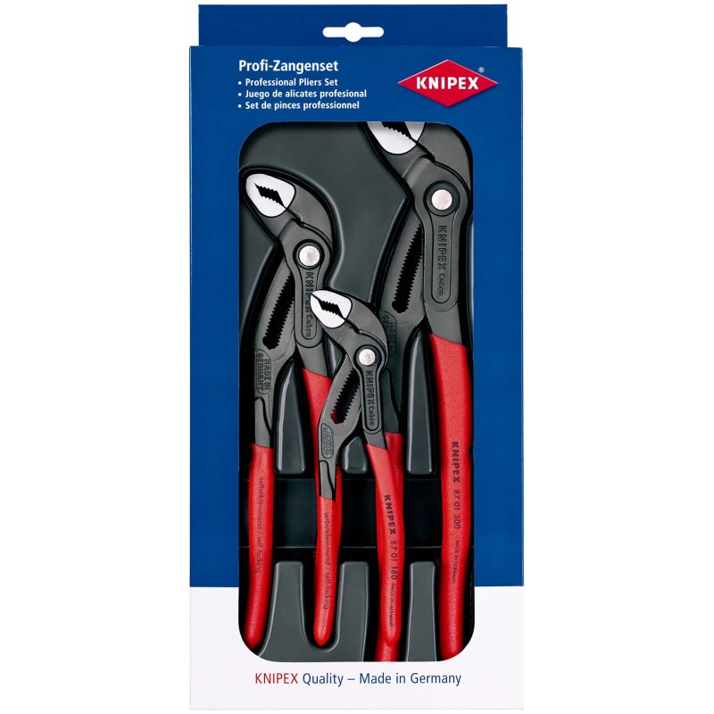 3 dalių vamzdinių replių rinkinys KNIPEX Cobra 002009V02 1