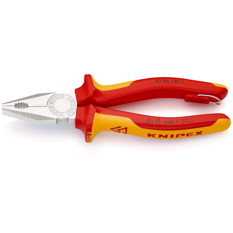 Kombinuotos replės su tvirtinimo tašku KNIPEX 0306180T BK 1