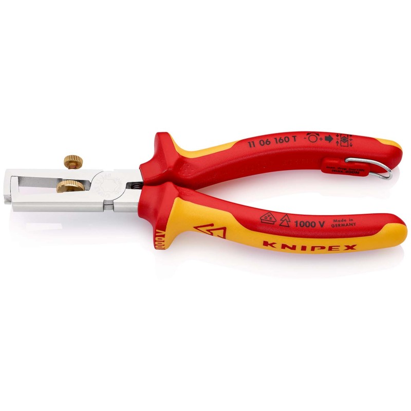 Laidų nuizoliavimo replės su tvirtinimo tašku KNIPEX 1106160T BK 1 Laidų nuizoliavimo replės su tvirtinimo tašku KNIPEX 1106160T BK 1