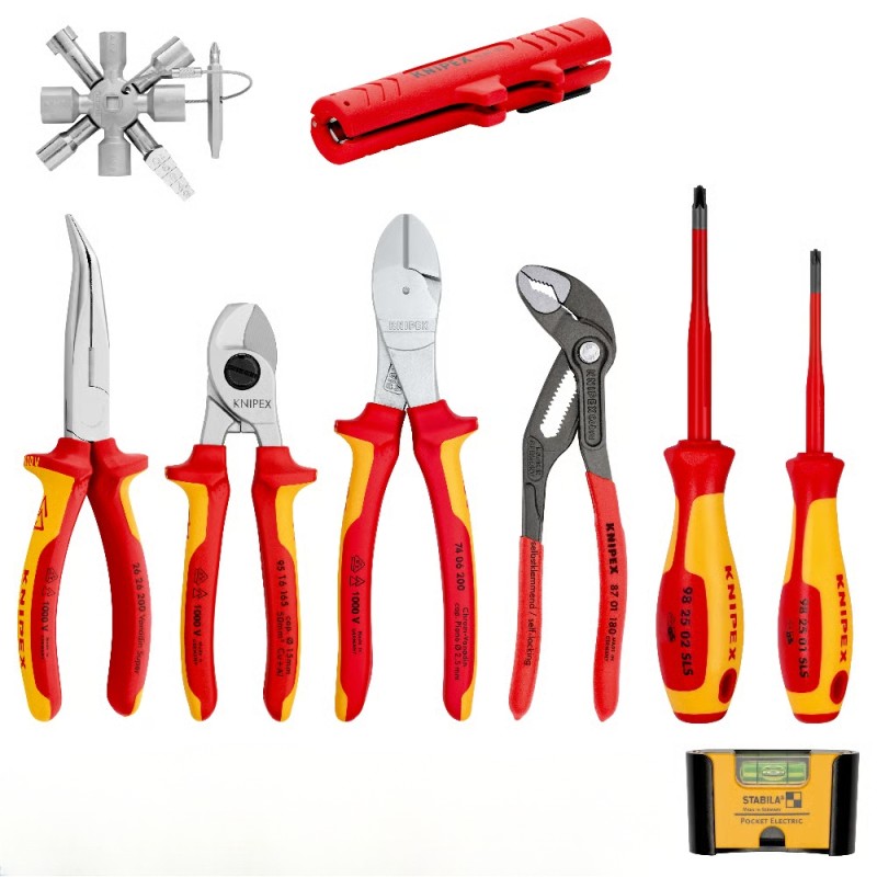 10 dalių elektriko įrankių rinkinys KNIPEX 002090V01 1
