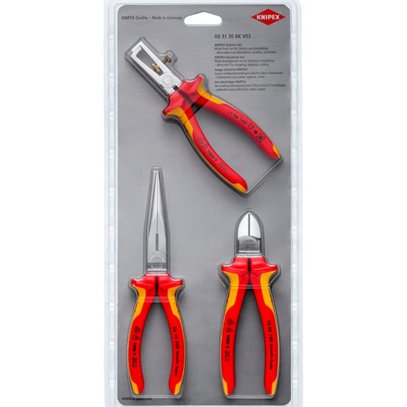 3 dalių elektriko įrankių rinkinys KNIPEX 003130BK V03 1