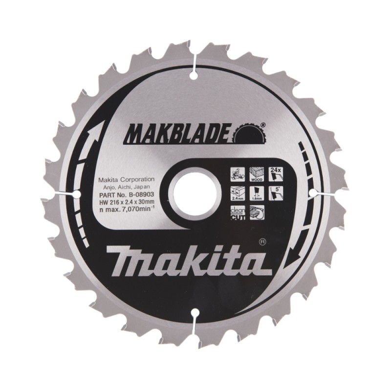 Medžio pjovimo diskas MAKITA 216x30x2,3mm 24T 5° 1