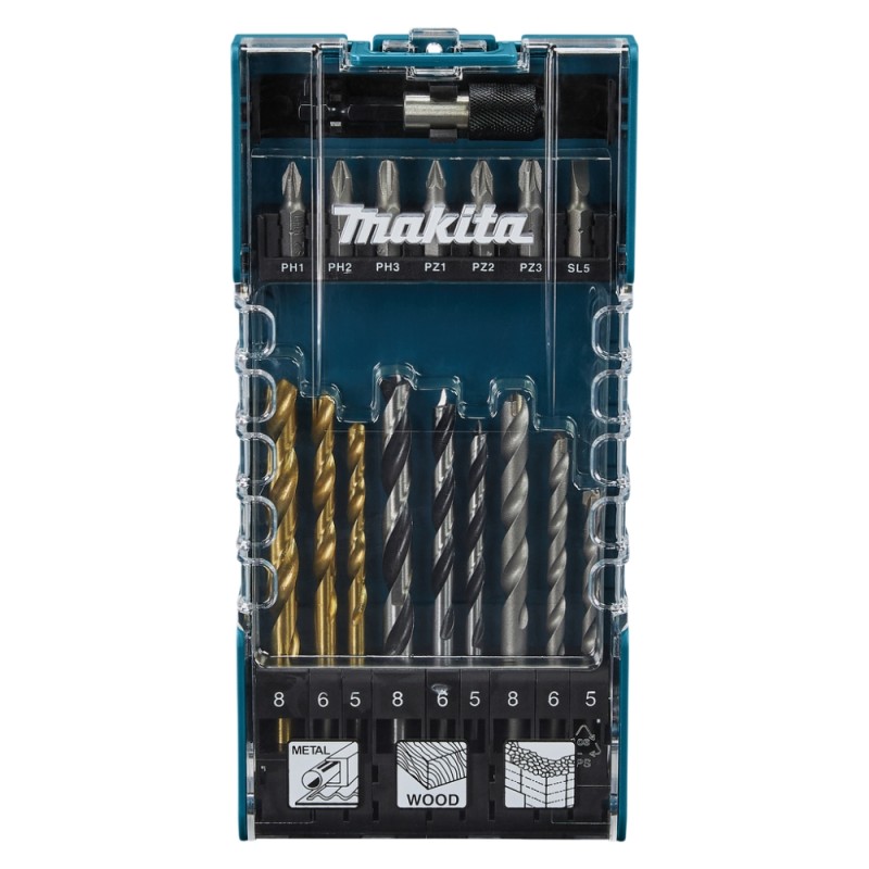 17 dalių sukimo antgalių ir grąžtų rinkinys MAKITA D-74887 1