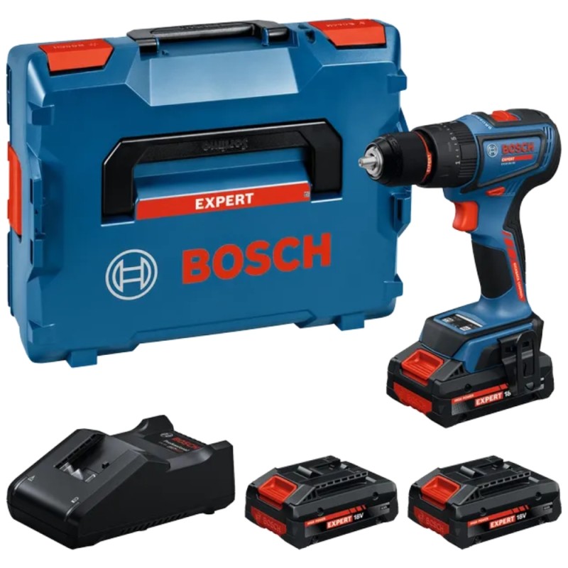 Akumuliatorinis smūginis suktuvas/gręžtuvas BOSCH Expert EXSB 18V-90 3x4Ah, GAL 18V-40 1