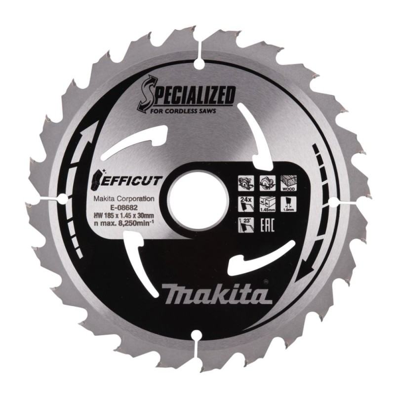 Pjovimo diskas medienai MAKITA Efficut 185x30x1,45mm 24T 1