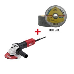 Kampinis šlifuoklis FLEX L850 125mm + Klingspor diskai, 100vnt