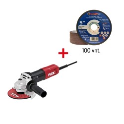 Kampinis šlifuoklis FLEX L850 125mm su priedu