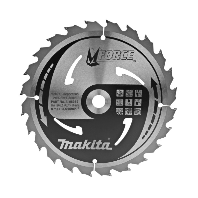 Medžio pjovimo diskas MAKITA 190x15,88x2,0mm 24T 15° 1
