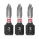 Smūginis sukimo antgalis MILWAUKEE PZ1 25mm, 3vnt. 1