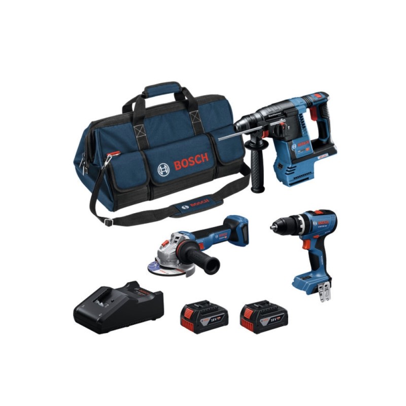 Akumuliatorinių įrankių rinkinys BOSCH 18V GBH+GSB+GWS 1 Akumuliatorinių įrankių rinkinys BOSCH 18V GBH+GSB+GWS 1