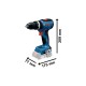 Akumuliatorinis smūginis gręžtuvas/suktuvas BOSCH GSB 18V-65 2 Akumuliatorinis smūginis gręžtuvas/suktuvas BOSCH GSB 18V-65 2