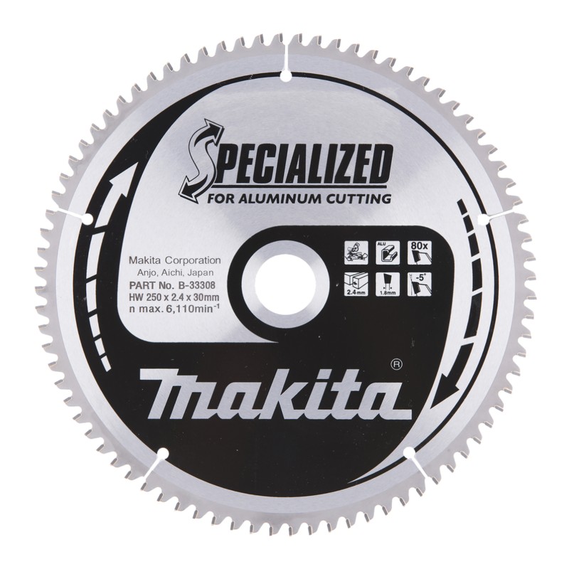 Pjovimo diskas aliuminiui MAKITA 250x30x2,4mm 80T -5° 1