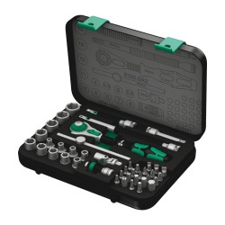 42 dalių terkšlės, galvučių ir antgalių rinkinys WERA 8100 SA 2 Zyklop Speed 1/4″