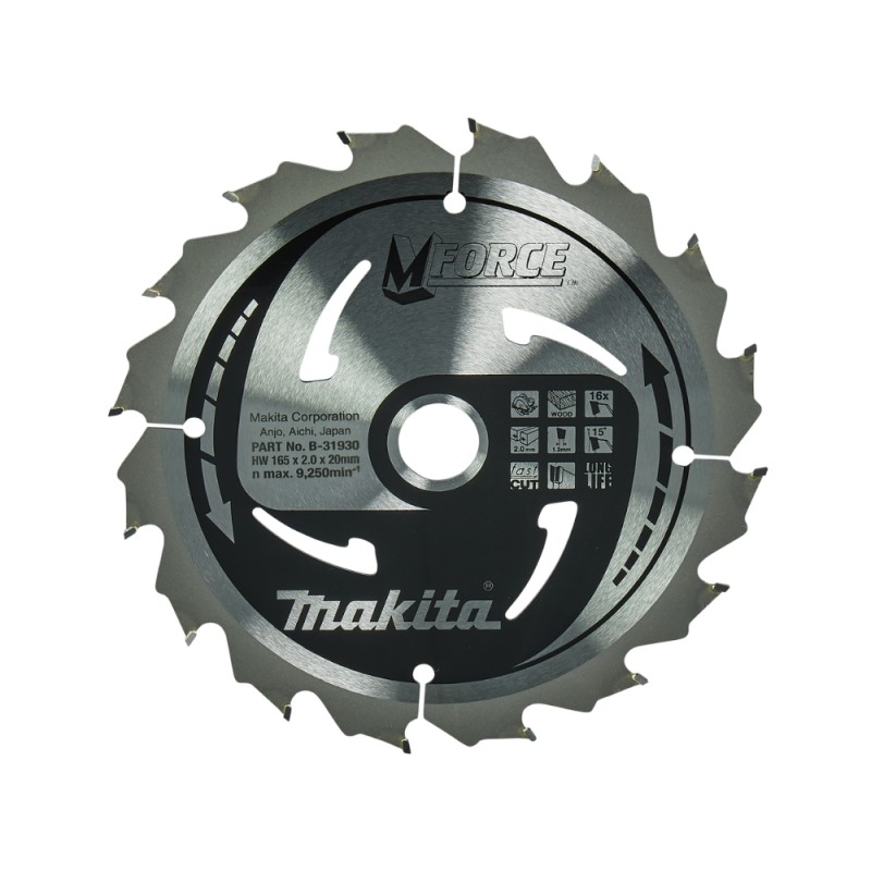 Medžio pjovimo diskas MAKITA 165x20x2,0mm 16T 15° 1