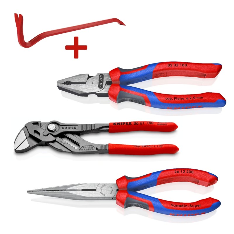 4 dalių replių ir laužtuvo rinkinys KNIPEX 1 4 dalių replių ir laužtuvo rinkinys KNIPEX 1