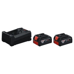 Akumuliatorių ir įkroviklio rinkinys BOSCH GBA 18V 2×5,0 Ah