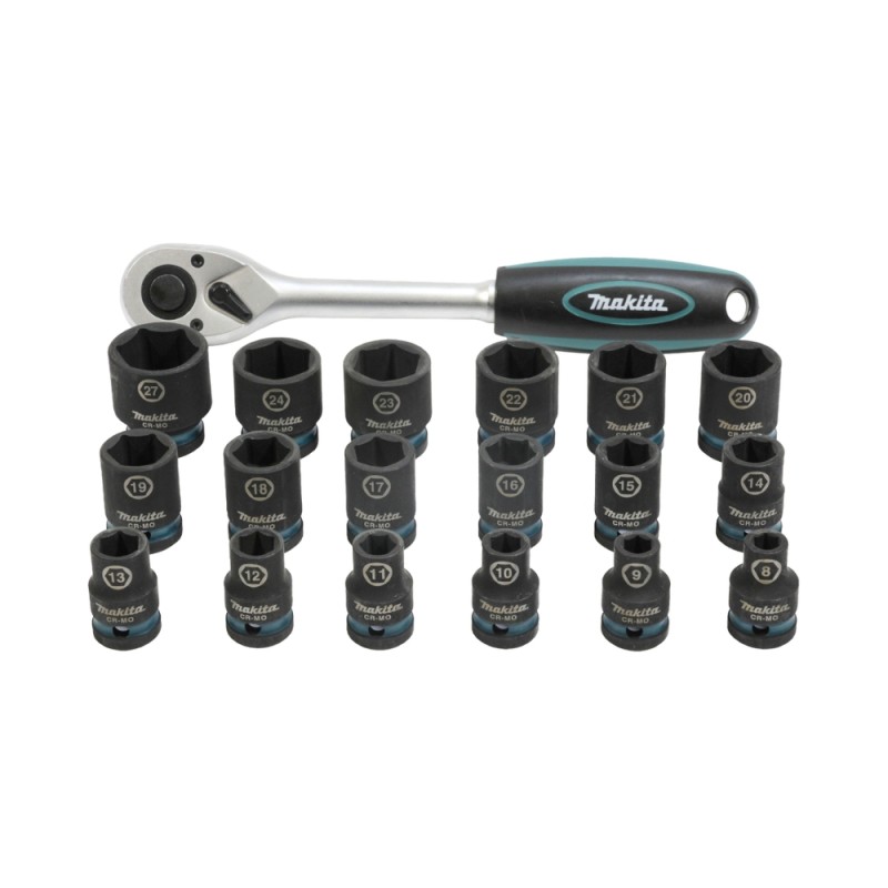 19 dalių smūginių sukimo galvučių ir terkšlės rinkinys MAKITA Impact Black 1 19 dalių smūginių sukimo galvučių ir terkšlės rinkinys MAKITA Impact Black 1