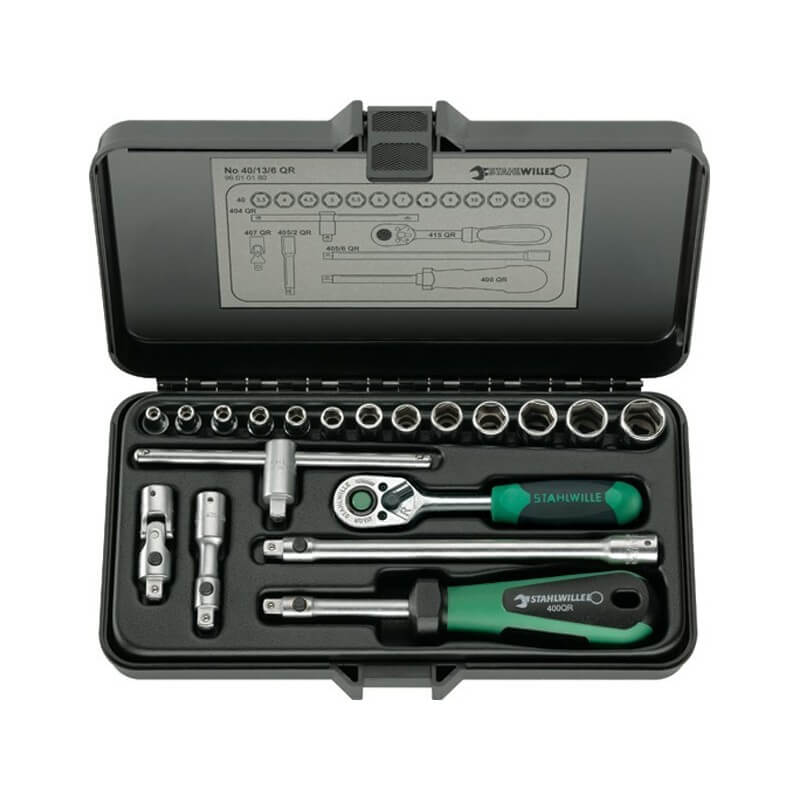 Galvučių rinkinys 1/4" STAHLWILLE 40/13/6QR 1