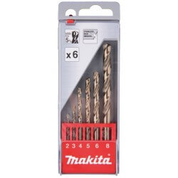 Metalo grąžtų rinkinys MAKITA HSS Co5 2-8mm, 6 vnt.