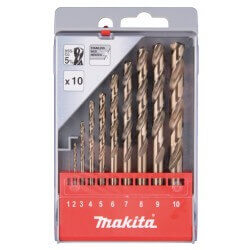 10 dalių metalo grąžtų rinkinys MAKITA HSS Co5 1-10mm