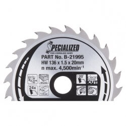 Pjovimo diskas MAKITA 136x20x1,5mm 24T 20°