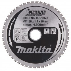 Pjovimo diskas MAKITA 136x20x1,4 50T -15° Metalui