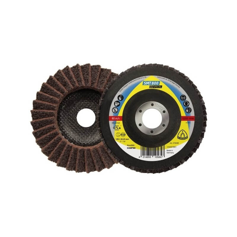 Vidutinio grubumo veltinio šlifavimo diskas KLINGSPOR SMT800 125x22,23mm 1 Vidutinio grubumo veltinio šlifavimo diskas KLINGSPOR SMT800 125x22,23mm 1