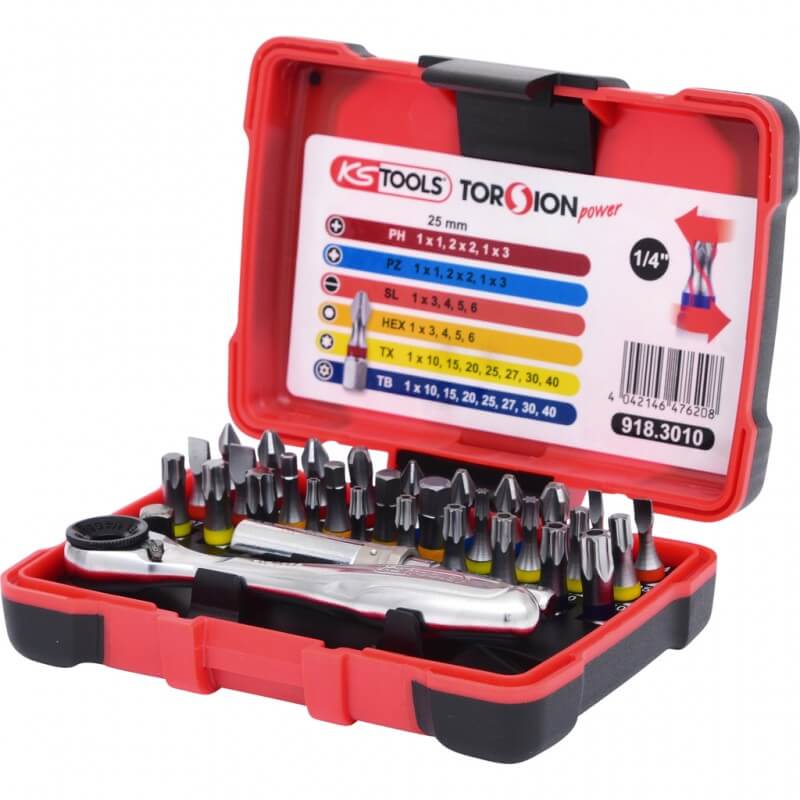 32 dalių įrankių rinkynis KS TOOLS „TORSIONpower“ 1/4" 1
