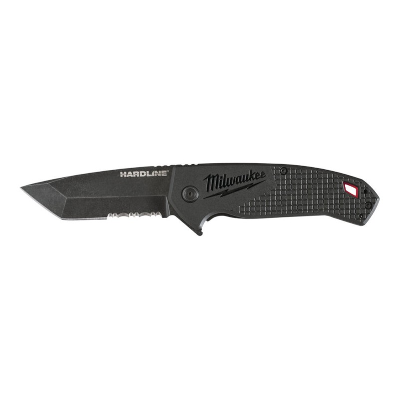 Atlenkiamas dantytas peilis MILWAUKEE Hardline, juodas 1