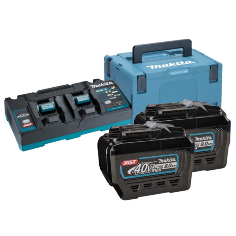 Akumuliatorių ir įkroviklio komplektas MAKITA 40V MAX XGT 2x8,0Ah 1