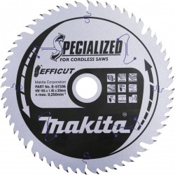 Pjovimo diskas medienai MAKITA Efficut 165x1, 45x20mm, T56 23°, 1 vnt.