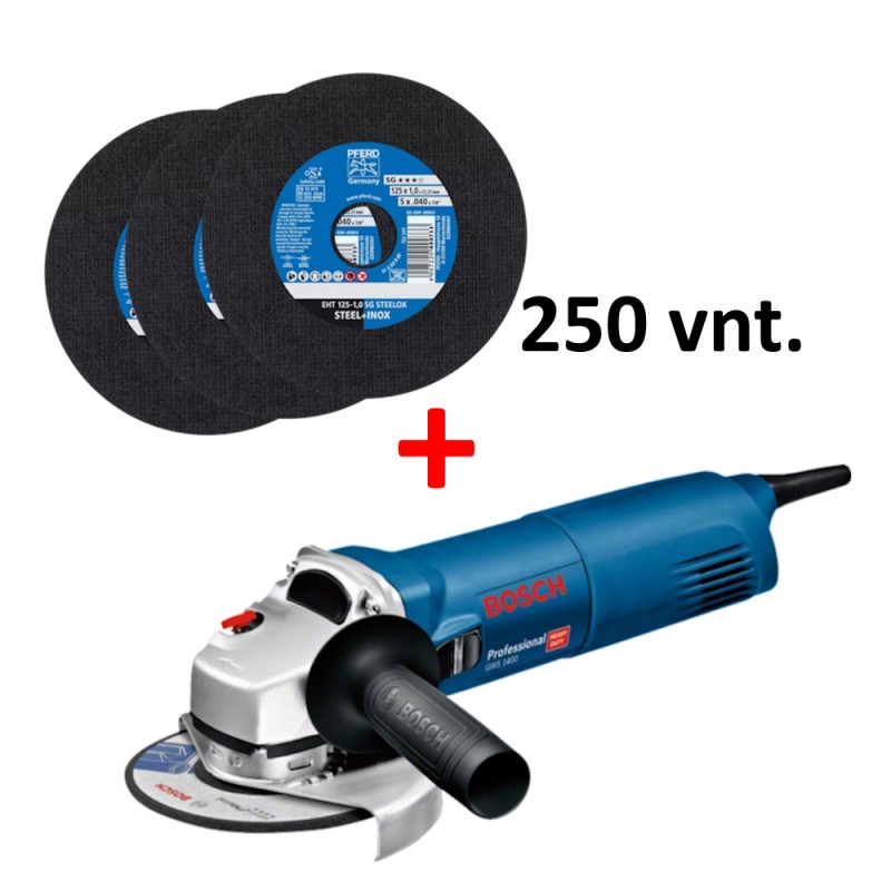 Pjovimo diskai PFERD EHT 125x1,0mm SG Steelox, 250vnt. su priedu 1 Pjovimo diskai PFERD EHT 125x1,0mm SG Steelox, 250vnt. su priedu 1
