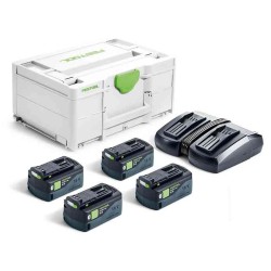 Akumuliatorių ir įkroviklio rinkinys FESTOOL SYS 18V 4x5,0/TCL 6 DUO