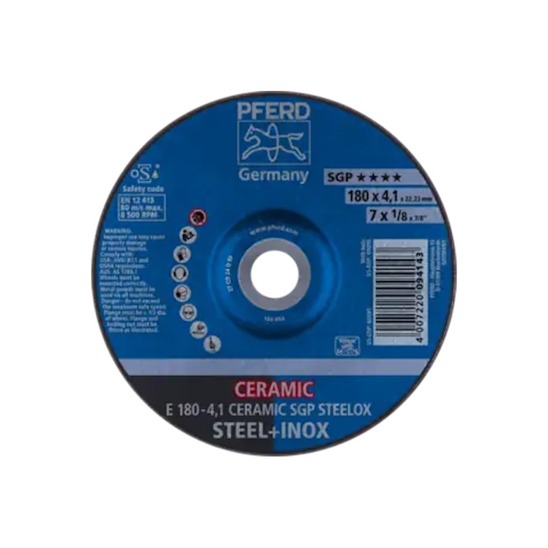 Šlifavimo diskas PFERD E180-4,1 Ceramic SGP Steelox 1