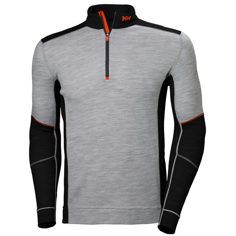 Apatiniai marškinėliai HELLY HANSEN Lifa Merino Half Zip, pilki/juodi 1